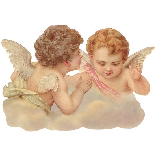 Large Scrap with Two Cherubs ~ Germany ~ New for 2014